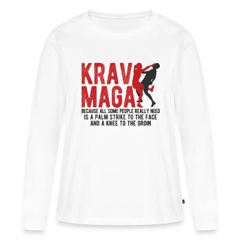 Israelischer Kampfsport Krav Maga - Frauen Premium Bio Langarmshirt - Weiß - Vorne - Julia (174cm)