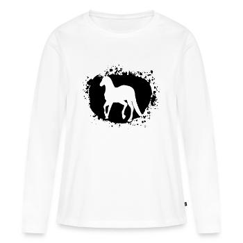 Cheval Stallion Ross Sport équestre - T-shirt manches longues Premium bio Femme - blanc - Devant - Julia (174cm)