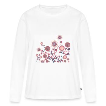 flower meadow - Women's Premium Organic Long Sleeve Shirt - white - Front - Julia (174cm)