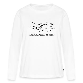 Angeln, Digga. Angeln. - Frauen Premium Bio Langarmshirt - Weiß - Vorne - Julia (174cm)