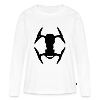 Air Drone - T-shirt manches longues Premium bio Femme - blanc - Devant - Julia (174cm)