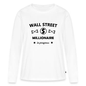 Le millionnaire boursier - T-shirt manches longues Premium bio Femme - blanc - Devant - Julia (174cm)