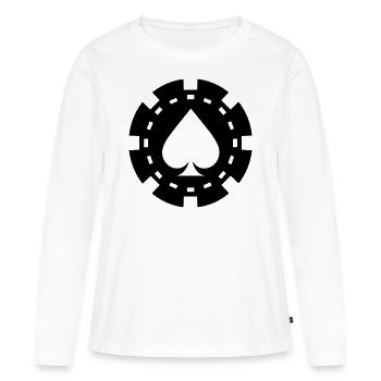 Jeton de poker - T-shirt manches longues Premium bio Femme - blanc - Devant - Julia (174cm)