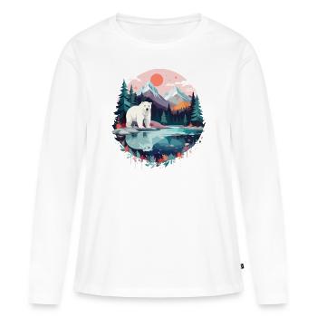 ours polaire faune faune nature nature - T-shirt manches longues Premium bio Femme - blanc - Devant - Julia (174cm)
