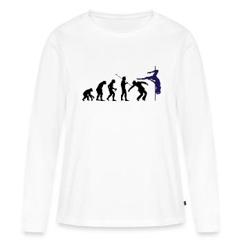 Pole Dance Umwerfend Evolution Dance Pole Fitness - Frauen Premium Bio Langarmshirt - Weiß - Vorne - Julia (174cm)