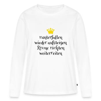 Reitunfall - Frauen Premium Bio Langarmshirt - Weiß - Vorne - Julia (174cm)
