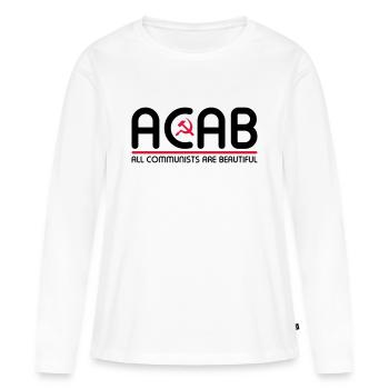 Tous les communistes sont beaux - ACAB - T-shirt manches longues Premium bio Femme - blanc - Devant - Julia (174cm)