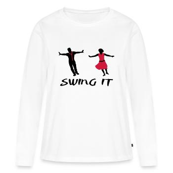 Swing it, Swing dance - Frauen Premium Bio Langarmshirt - Weiß - Vorne - Julia (174cm)