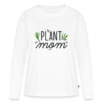 Plant Mom - Frauen Premium Bio Langarmshirt - Weiß - Vorne - Julia (174cm)