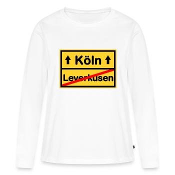 Nummer eins Köln - Frauen Premium Bio Langarmshirt - Weiß - Vorne - Julia (174cm)