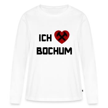 Die Bochum Fans - Frauen Premium Bio Langarmshirt - Weiß - Vorne - Julia (174cm)