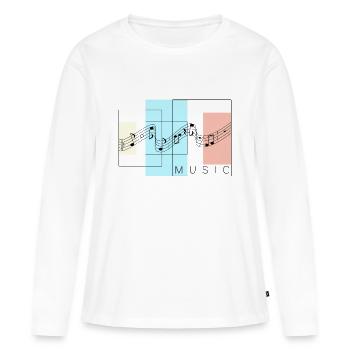 Music and pop art. I love music. - Women's Premium Organic Long Sleeve Shirt - white - Front - Julia (174cm)