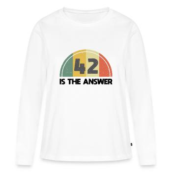 Answer 42 - Women's Premium Organic Long Sleeve Shirt - white - Front - Julia (174cm)