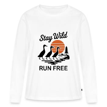 Canard Canard Canard - T-shirt manches longues Premium bio Femme - blanc - Devant - Julia (174cm)