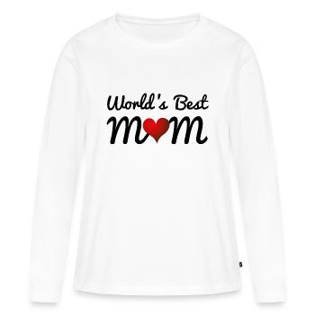 Die beste Mutter der Welt - Frauen Premium Bio Langarmshirt - Weiß - Vorne - Julia (174cm)