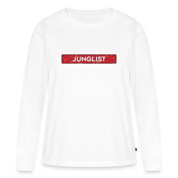 Junglist Original DNB Batterie et Basse - T-shirt manches longues Premium bio Femme - blanc - Devant - Julia (174cm)