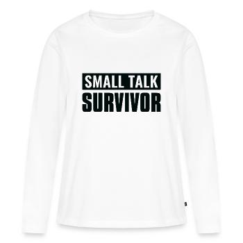 Survivant de Small Talk - T-shirt manches longues Premium bio Femme - blanc - Devant - Julia (174cm)