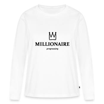 Le nouveau millionnaire - T-shirt manches longues Premium bio Femme - blanc - Devant - Julia (174cm)