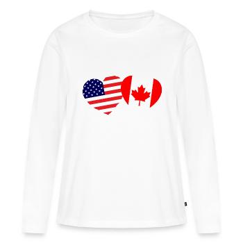 Le partenariat canado-américain - T-shirt manches longues Premium bio Femme - blanc - Devant - Julia (174cm)