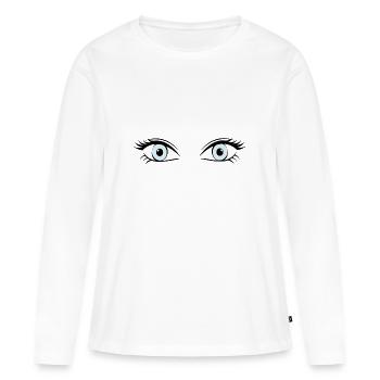 œil - T-shirt manches longues Premium bio Femme - blanc - Devant - Julia (174cm)