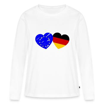 Die europäische Liebe - Frauen Premium Bio Langarmshirt - Weiß - Vorne - Julia (174cm)