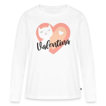 Valentina Name Vorname Kätzchen - Frauen Premium Bio Langarmshirt - Weiß - Vorne - Julia (174cm)