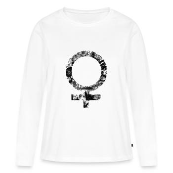 Frauensymbol - Frauen Premium Bio Langarmshirt - Weiß - Vorne - Julia (174cm)