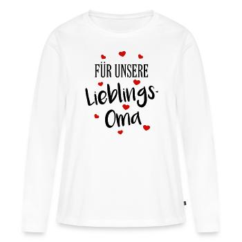 Oma Liebe Großmutter Lieblingsoma Herz - Frauen Premium Bio Langarmshirt - Weiß - Vorne - Julia (174cm)