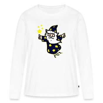 Étoile ciel nuages magicien nuit magicien étincelle - T-shirt manches longues Premium bio Femme - blanc - Devant - Julia (174cm)