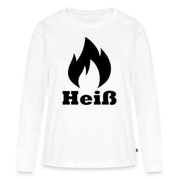 Chaud - T-shirt manches longues Premium bio Femme - blanc - Devant - Julia (174cm)