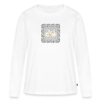 Road bike bike QR code gold - Women's Premium Organic Long Sleeve Shirt - white - Front - Julia (174cm)