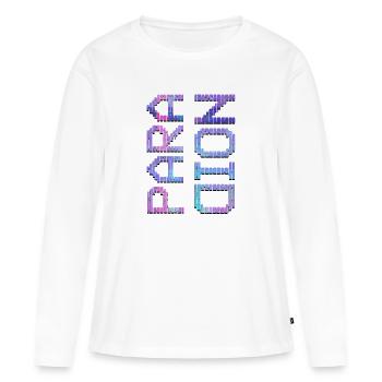 Vaporwave Aesthetic Paranoid - Frauen Premium Bio Langarmshirt - Weiß - Vorne - Julia (174cm)