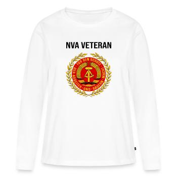 DDR NVA Veteran - Frauen Premium Bio Langarmshirt - Weiß - Vorne - Julia (174cm)