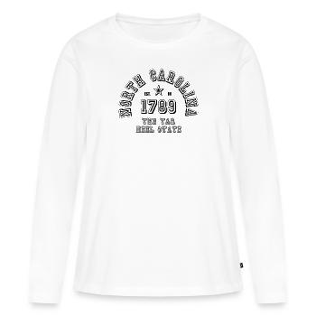 North Carolina USA - Frauen Premium Bio Langarmshirt - Weiß - Vorne - Julia (174cm)