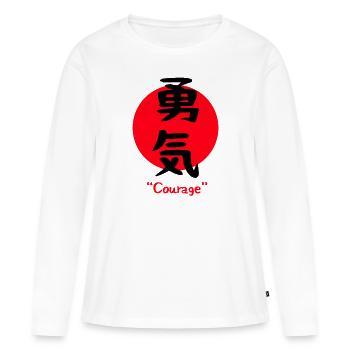 Caractère japonais pour symbole de courage courage - T-shirt manches longues Premium bio Femme - blanc - Devant - Julia (174cm)