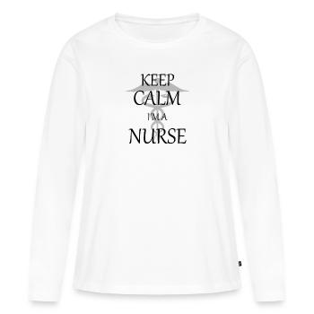 Infirmière infirmière - T-shirt manches longues Premium bio Femme - blanc - Devant - Julia (174cm)