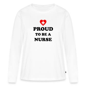 Infirmière infirmière - T-shirt manches longues Premium bio Femme - blanc - Devant - Julia (174cm)
