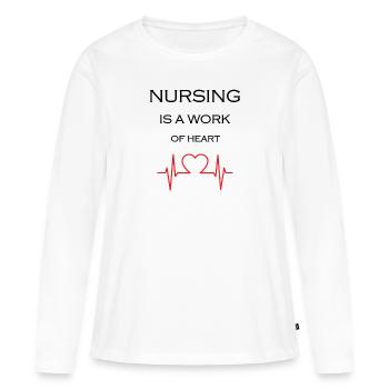 Infirmière infirmière - T-shirt manches longues Premium bio Femme - blanc - Devant - Julia (174cm)