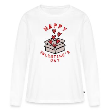 Saint-Valentin, Saint-Valentin, Saint-Valentin - T-shirt manches longues Premium bio Femme - blanc - Devant - Julia (174cm)