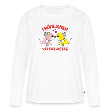 Saint-Valentin, Saint-Valentin, Saint-Valentin - T-shirt manches longues Premium bio Femme - blanc - Devant - Julia (174cm)