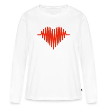 Saint-Valentin, Saint-Valentin, Saint-Valentin - T-shirt manches longues Premium bio Femme - blanc - Devant - Julia (174cm)