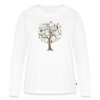 Musik Noten - Frauen Premium Bio Langarmshirt - Weiß - Vorne - Julia (174cm)