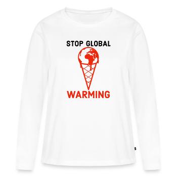 Environnement, Changement climatique, Changement climatique - T-shirt manches longues Premium bio Femme - blanc - Devant - Julia (174cm)