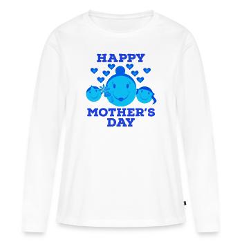 Fête des Mères, Fête des Mères, Fête des Mères, Fête des Mères - T-shirt manches longues Premium bio Femme - blanc - Devant - Julia (174cm)