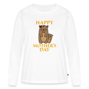 Fête des Mères, Fête des Mères, Fête des Mères, Fête des Mères - T-shirt manches longues Premium bio Femme - blanc - Devant - Julia (174cm)