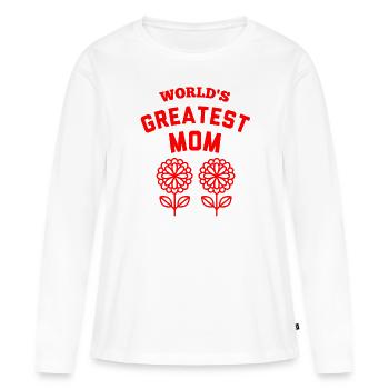 Fête des mères, Fête des mères, Fête des mères, Fête des mères - T-shirt manches longues Premium bio Femme - blanc - Devant - Julia (174cm)