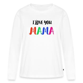 Fête des mères, Fête des mères, Fête des mères, Fête des mères - T-shirt manches longues Premium bio Femme - blanc - Devant - Julia (174cm)