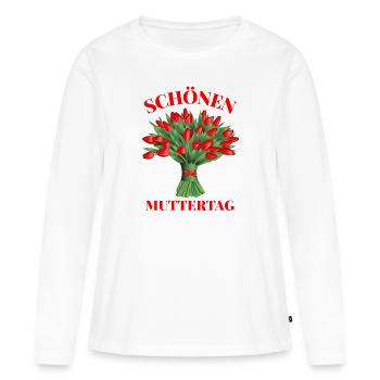 Fête des Mères, Fête des Mères, Fête des Mères, Fête des Mères - T-shirt manches longues Premium bio Femme - blanc - Devant - Julia (174cm)