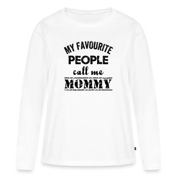 Fête des mères, Fête des mères, Fête des mères, Fête des mères - T-shirt manches longues Premium bio Femme - blanc - Devant - Julia (174cm)