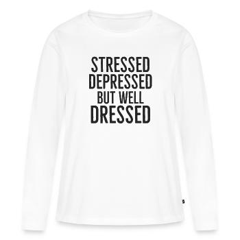 Citations drôles, citations drôles, citation cool, citation cool - T-shirt manches longues Premium bio Femme - blanc - Devant - Julia (174cm)